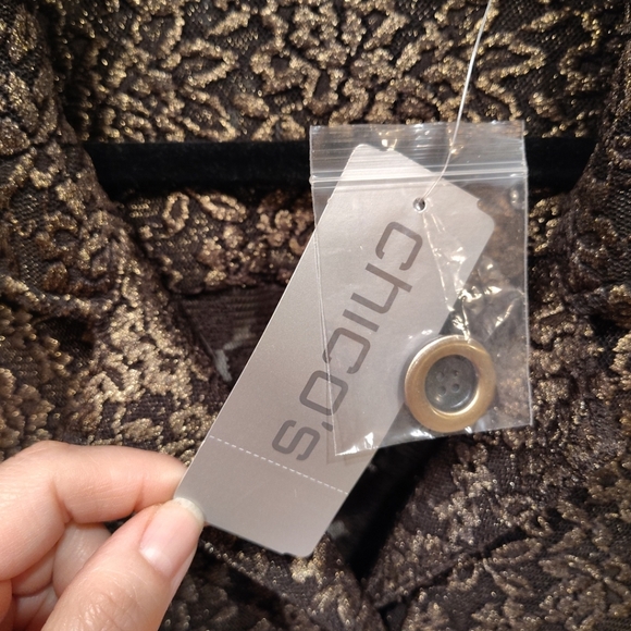 Chico's NWT Lustrous Lace Autumn Sheer Stretch Jacket Sz 3(XL) Grandmacore - Picture 3 of 7